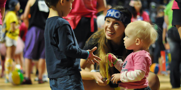 Children playing on the dance floor during THON 2013 at the BJC.