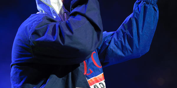 Mac Miller performs on stage during his concert at the Bryce Jordan Center in 2012.